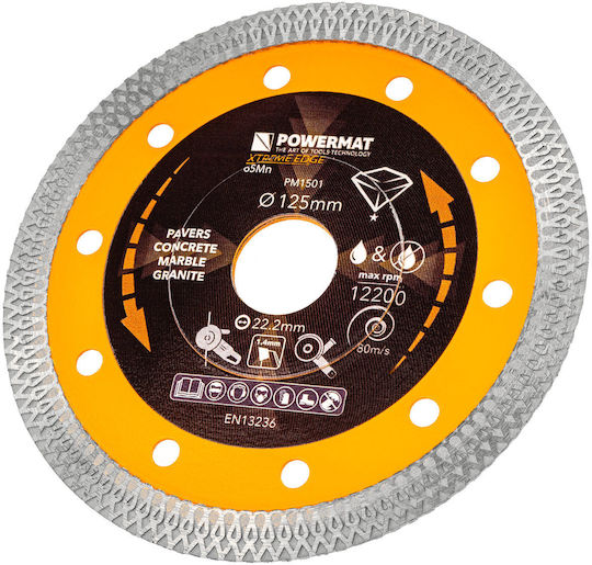 Powermat Δίσκος Κοπής Δομικών Υλικών 125mm