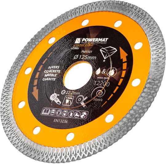 Powermat Δίσκος Κοπής Δομικών Υλικών 125mm