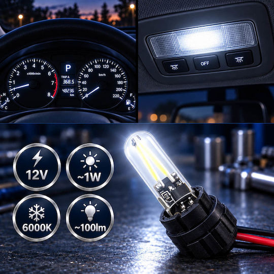 Rchang Lămpi Auto Și Motocicletă T10 / T15 LED 6000K Alb Rece 12V 2 Buc