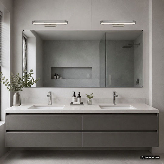 Rabalux Modern Bathroom Wall Lamp with Integrated LED and Natural White Light Grey