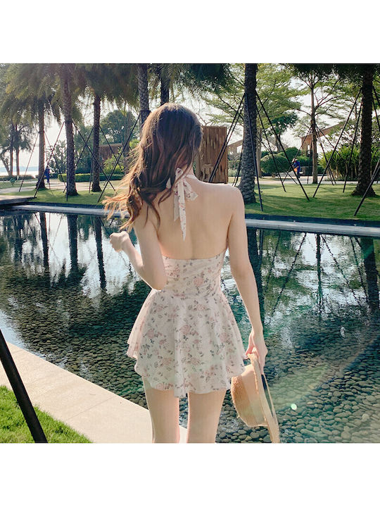 Costum De Baie Întreg Floral Crem