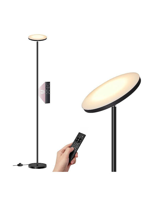 Vasagle LED Φωτιστικό Δαπέδου Υ176xΜ25εκ. με Θερμό Λευκό Φως 2800lm Μαύρο