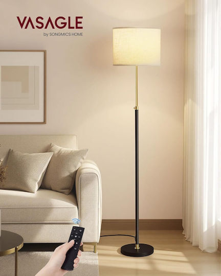 Vasagle Floor Lamp with E27 Lamp Bulb Base Black