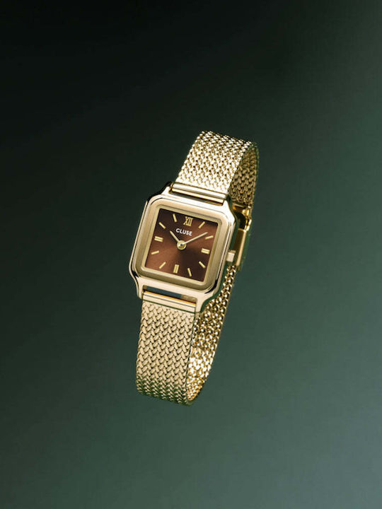 Cluse Gracieuse Petite Дамски часовник 14mm Кварцов с стоманена гривна Brown/gold