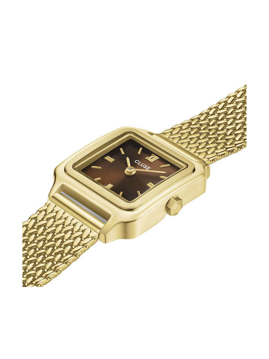 Cluse Gracieuse Mini Дамски Часовник 21mm Кварцов с Браслет от Неръждаема Стомана Brown/gold