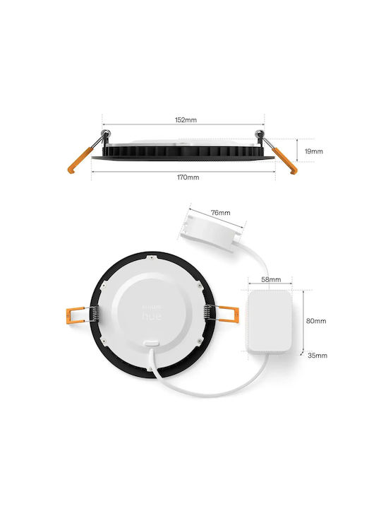 Philips Hue Waca Slim Spot Încastrat Negru