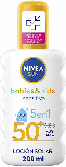 Nivea SUN Babies & Kids Sensitive Waterproof Bebeluș Crema de Soare Spray SPF50 200ml