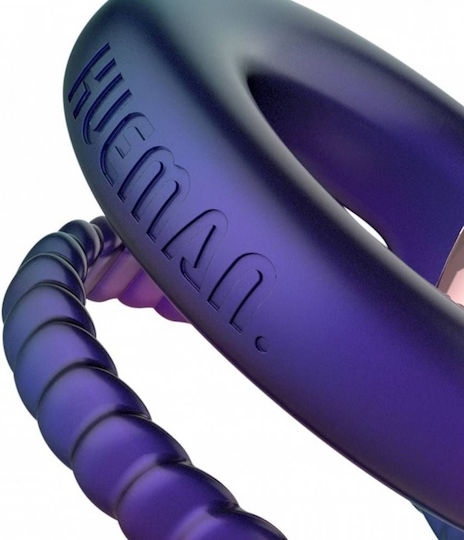 Hueman Vibrating Purple Cock & Testicles Ring