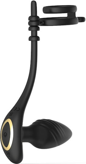 Vibrating Cock Ring Plug & App Guilty Toys Black