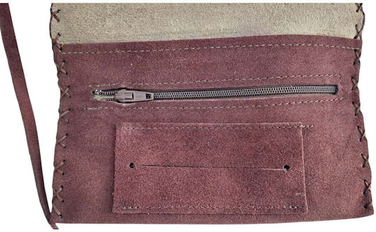Kalliopi Silver Leder Tabaktasche Braun mit Verschlussart mit Taste 16,5x7,5cm