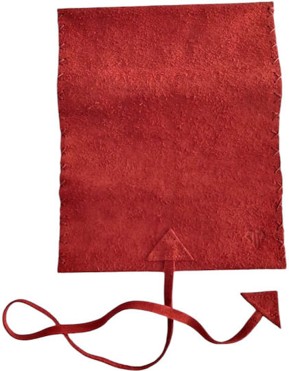 Kalliopi Silver Leder Tabaktasche Rote mit Verschlussart mit Taste 16.5x7.5cm