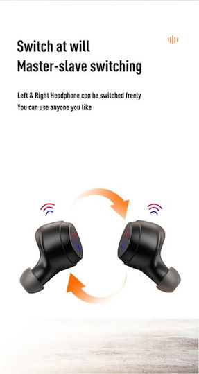 Joyroom JR-TL1 In ear Безжични слушалки Слушалки с Устойчивост на изпотяване и Калъф за зареждане Черни