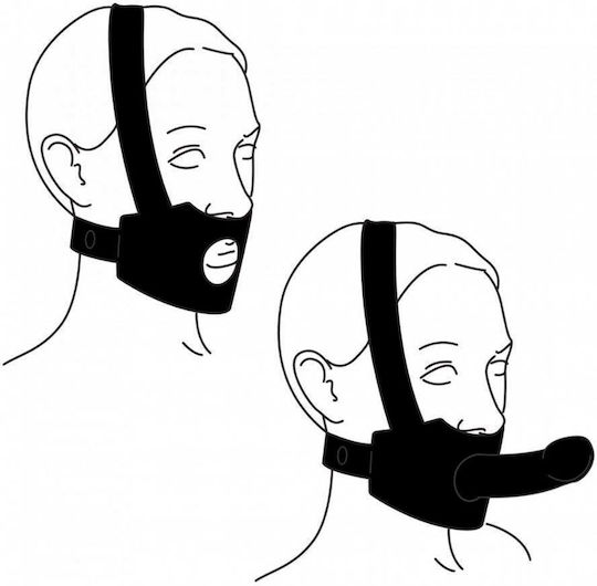 Черни Кожени Колани За Глава С Отвор За Фалшив Пенис Bedroom Fantasies Head Strap On Black