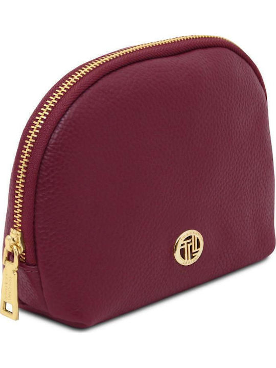 Tăsuță Cosmetice din Piele Vera Burgundy