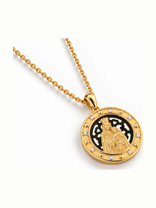 Ulysses Silber Halskette ''Panagia'' Silber 925 Vergoldet 14k Zirkon Kette Vergoldetes Silber 925 Ulysses Silber Halskette ''Panagia'' Silber 925 Vergoldet 14k Zirkon Kette Vergoldetes Silber 925
