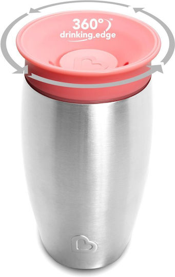 Munchkin Toddler Cup Miracle 360 Stainless Steel Pink 296ml For 12m+
