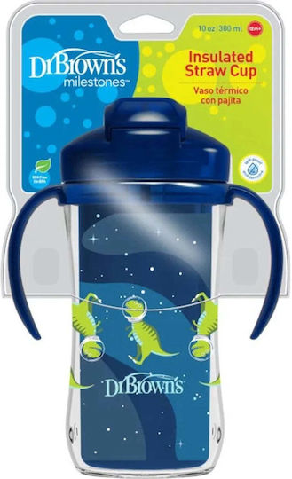 Dr. Brown's Toddler Plastic Cup Blue Blue Dinosaurs 300ml For 12m+