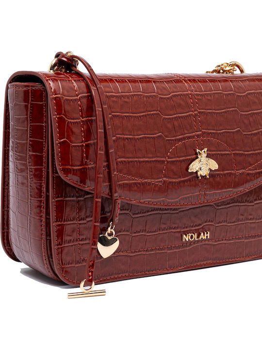 Lyra Women's Shoulder Crossbody Bag Croco Red