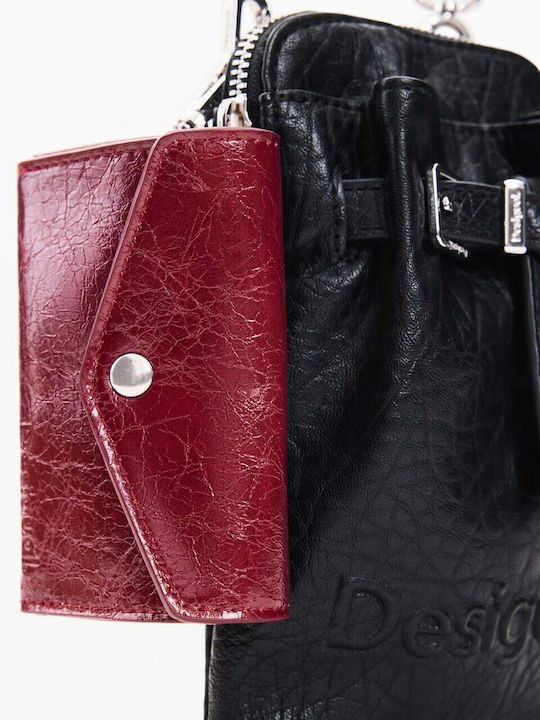 Half Logo Black Fabric Women's Mobile Phone Pouch