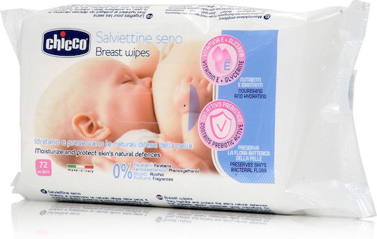 Chicco Natural Feeling Breast Cleaning Wipes 72 Pieces