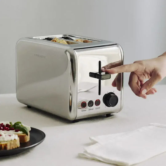 Create Prăjitor de pâine Retro cu 2 sloturi 850W Gri