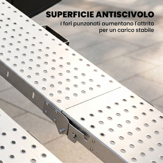 Homcom Σετ 2 Πτυσσόμενες Ράμπες Φόρτωσης 400 Kg 180 X 25,5 Cm Ασημί C20-113v00sr
