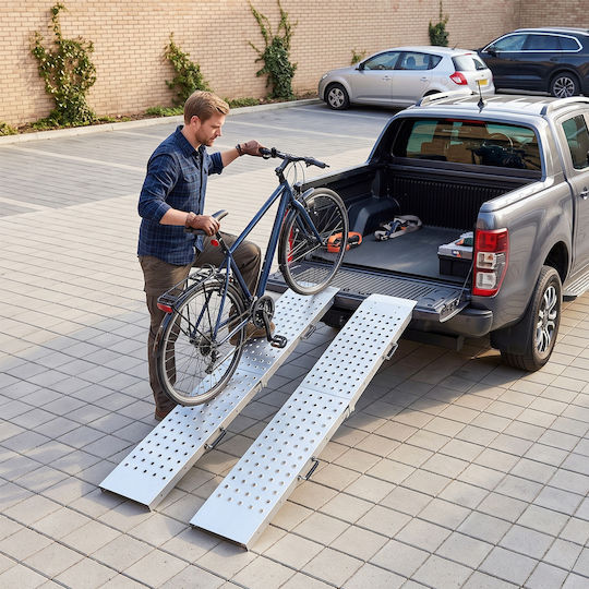 Homcom Σετ 2 Πτυσσόμενες Ράμπες Φόρτωσης 400 Kg 180 X 25,5 Cm Ασημί C20-113v00sr