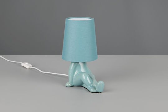 Trio Lighting Keramik Tischlampe mit Blauem Hut und Basis