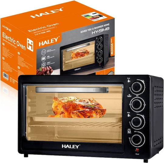 Haley Elektrischer Backofen 48l Keine Brenner mit Heißluft Schwarz