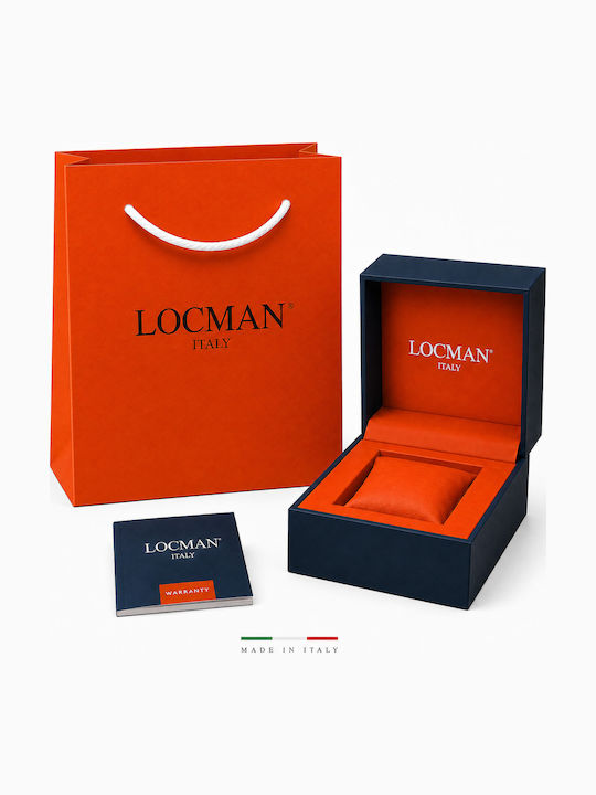 Locman Italy Men's Watch Battery with Orange Rubber Strap