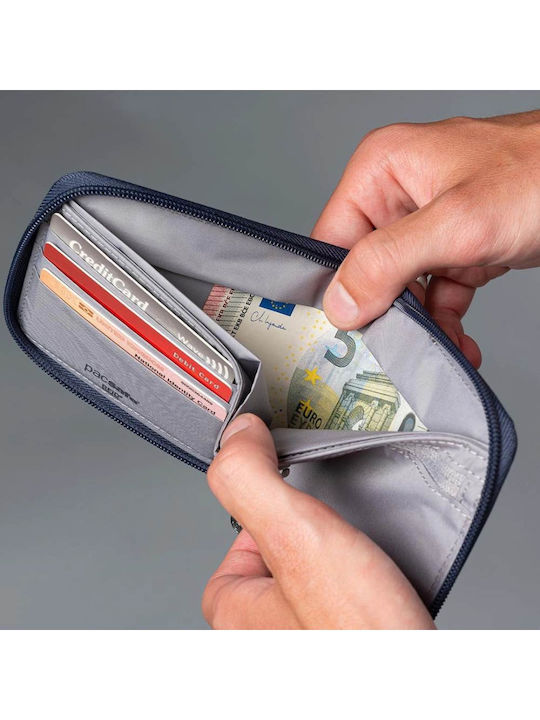 Rfidsafe Zip Around Anti-theft Herrenbrieftasche Blau