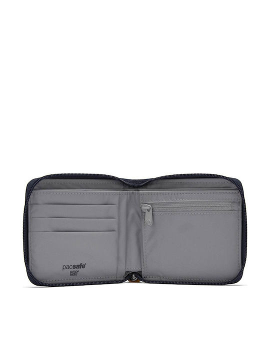 Rfidsafe Zip Around Anti-theft Herrenbrieftasche Blau