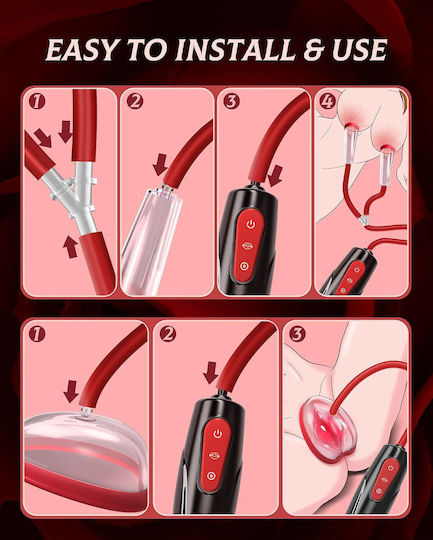 Pompă electrică pentru zona vaginală și sfârcuri 3 niveluri de sucțiune 7 moduri de vibrație stimulator clitoridian reîncărcabil impermeabil IPX7 cupe din silicon
