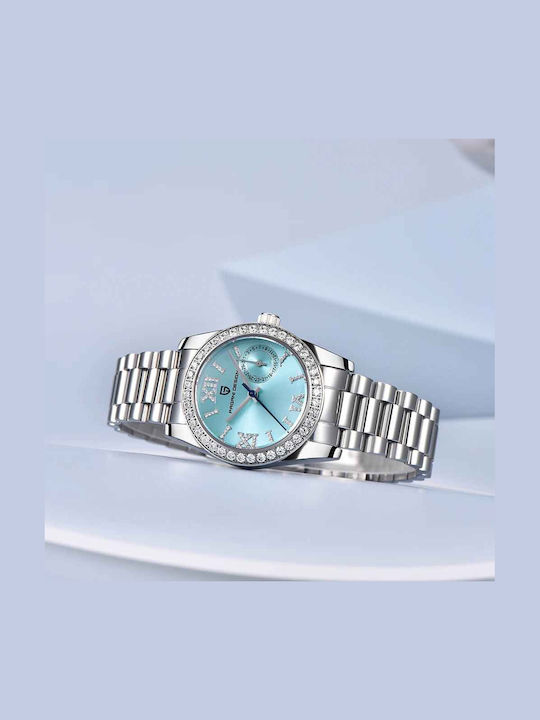 Pagani Design Vh65 Ceas Bărbătesc 32mm Cu Baterie Cu Brățară Din Oțel Ice Blue