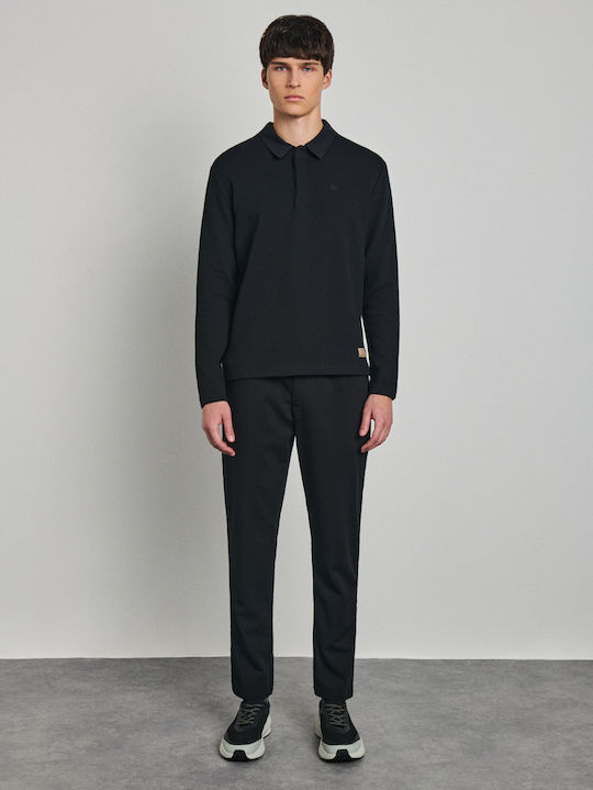 Cedric Polo Langarmshirt Schwarz
