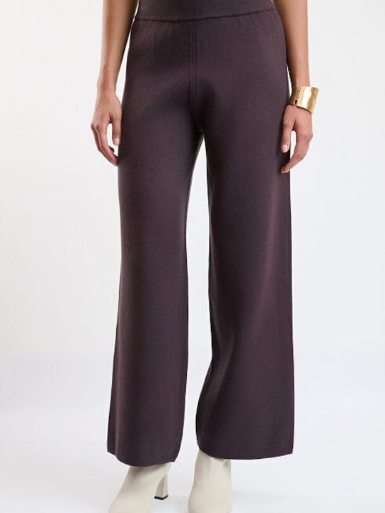 Set Dama Maro Cu Pantaloni în Croială Lejeră Cu Dungi