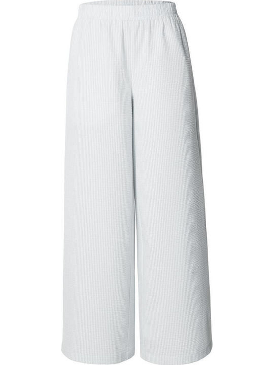 Women's Pantaloons with Elastic in Loose Fit Striped Freezeblue/White