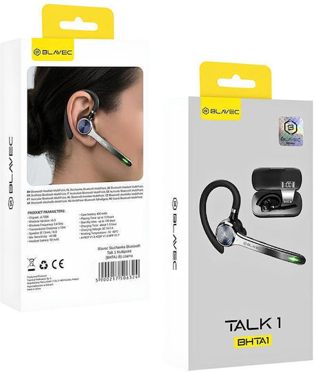 Blavec Talk 1 In-Ear Bluetooth Handsfree Headset with Charging Case Black