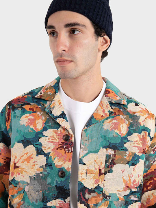 Overshirt с Дълъг Ръкав в Стандартна Кройка Флорален Многоцветен