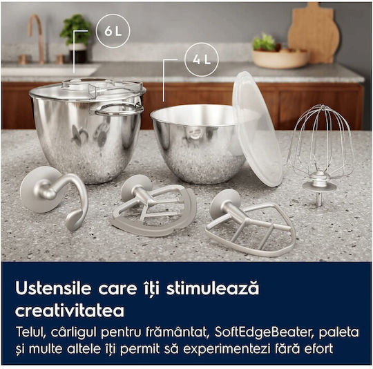 Electrolux Mixer Planetar 1200W cu Bol din Inox 6lt Gri