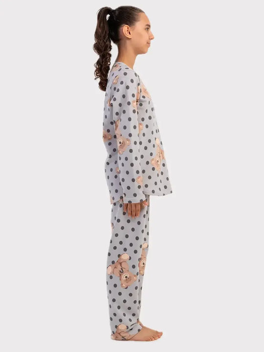 Vienetta Secret Kinder-Winterpyjama Grau