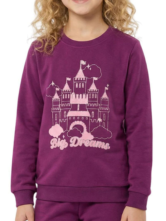 Dreams by Joyce Детска Зимна Пижама В Цвят Патладжан Castle Castle