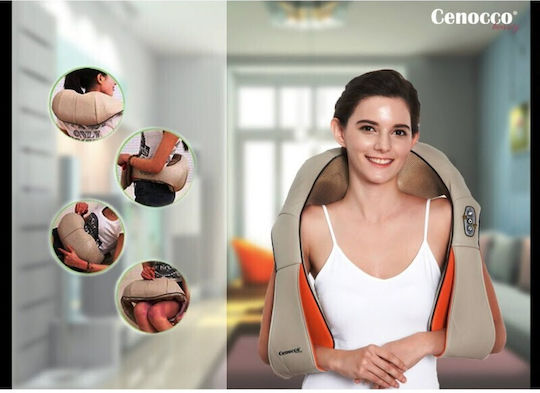 Cenocco Massage Device for the Neck, the Back, the Legs, the Body & the Hands with Heating Function White