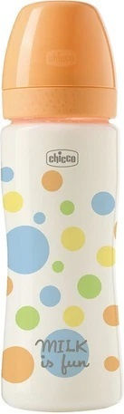 Plastic Baby Bottle Perfect Anti-colic with Silicone Teat for 4+ Months Light Blue 330ml