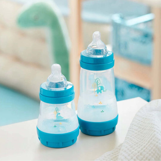Mam Plastic Baby Bottle Anti-Colic with Silicone Nipple for 4+ months Blue 320ml