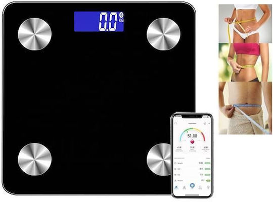 Eaton Smart Badezimmerwaage 180kg mit Körperfettmessung & Bluetooth Schwarze 104922