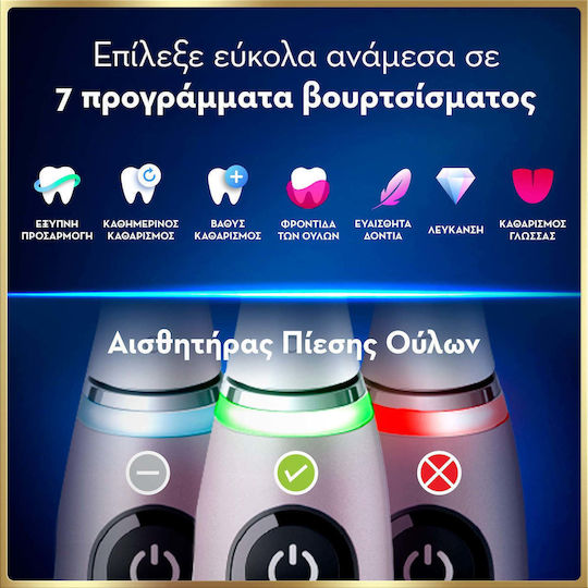 Oral-B Io Series 9 Elektrische Zahnbürste mit Drucksensor und Reiseetui Rosa
