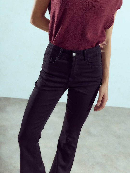 Celestino Women's Flared Denim Solid Black