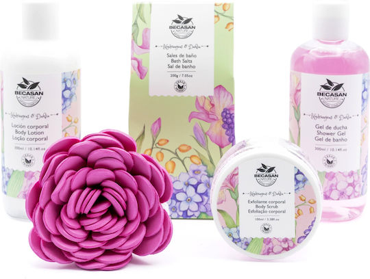 Becasan Wicker Set Floral Duft Hautpflege-Set für Körperreinigung