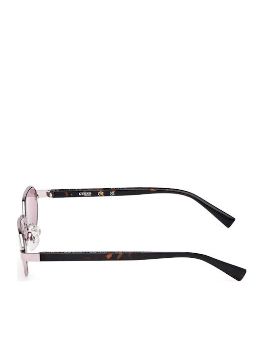 Guess Women's Sunglasses with Brown Plastic Frame and Pink Lens